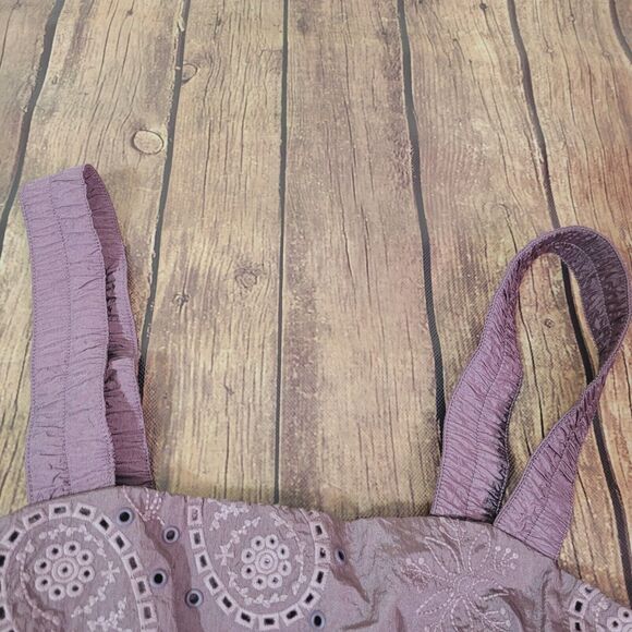 Free People Movement Sports Bra Purple S Eyelet Drawstring Nylon Elastic - Picture 5 of 11